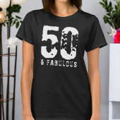 50 en fantastische aangepaste verjaardag zwart wit t-shirt