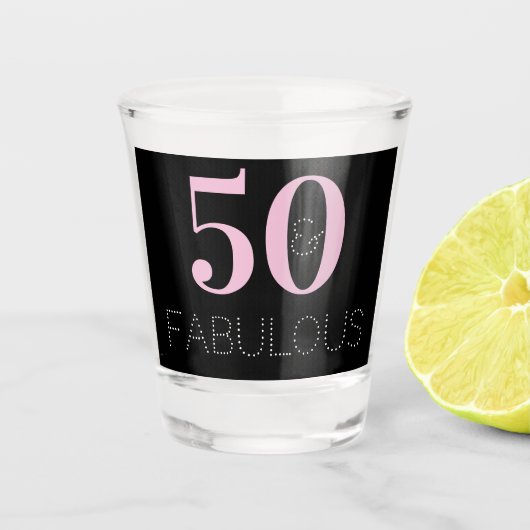 50 en fantastische Black Pink verjaardagsfeestje g Shot Glas (Voorkant)
