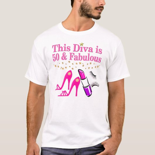 50 EN FANTASTISCHE DIVA T-SHIRT (Voorkant)