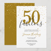 50 en fantastische elegante gouden en zwarte verja kaart (Voorkant / Achterkant)