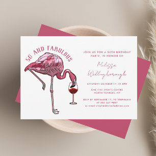 50 en fantastische Flamingo 50ste verjaardagsfeest Kaart