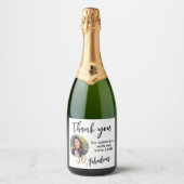 50 en fantastische foto 50e verjaardag Dank u Sparkling Wijnetiket (Voorkant)