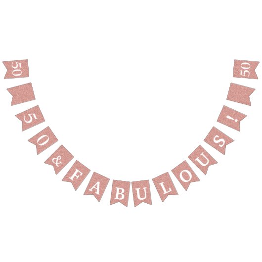 50 en fantastische glitter Roos gouden witte verja Vlaggetjes (Alle)