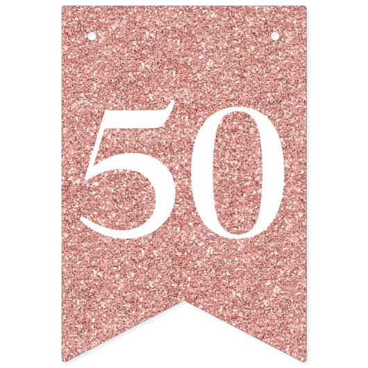 50 en fantastische glitter Roos gouden witte verja Vlaggetjes (Eerste vlag)