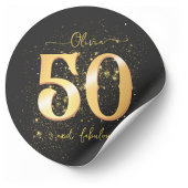 50 en fantastische gouden en zwarte Sticker