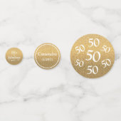 50 en fantastische gouden glitter tafel confetti (Achterkanten)
