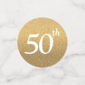 50 en fantastische gouden glitter tafel confetti (Kleine voorkant)