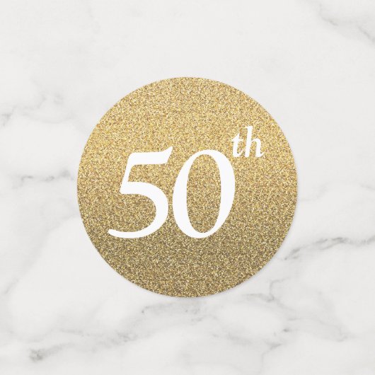 50 en fantastische gouden glitter tafel confetti (Kleine voorkant)