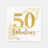 50 en fantastische gouden typografie servet (Voorkant)