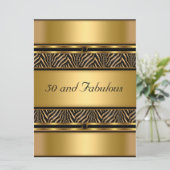 50 en fantastische gouden verjaardagsfeestuitnodig kaart (Staand voorkant)