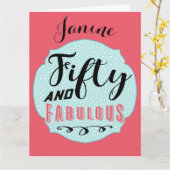 50 en fantastische grote verjaardag Kaart (Gele Bloem)