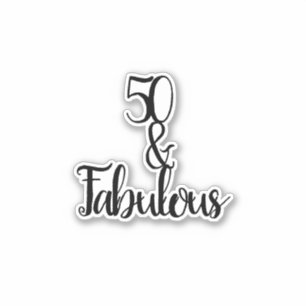 50 en fantastische Happy 50th Birthday zwart en wi Sticker