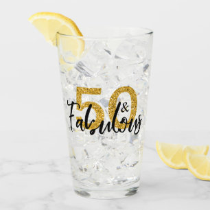 50 en fantastische jaren 50e verjaardagsfeest glas