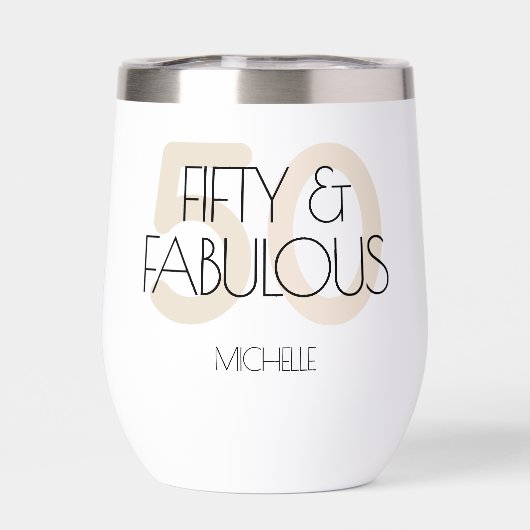 50 en fantastische moderne Beige Vijftig verjaarda (Achterkant)