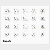 50 en fantastische moderne elegante vrouw verjaard ronde sticker (Vel)