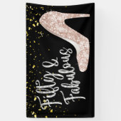 50 en fantastische moderne gouden Confetti 50e ver Spandoek (Verticaal)