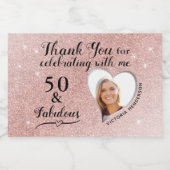 50 en fantastische Paarse verjaardag favorieten Mi Sparkling Wijnetiket (Enkel label)