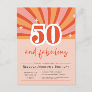 50 en fantastische Retro 50e verjaardag uitnodigin Briefkaart