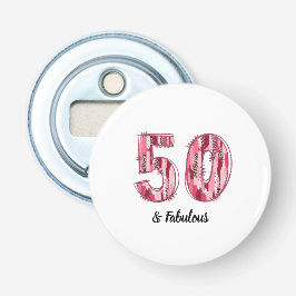 50 en fantastische roze en luipaardpenseelstreken button flesopener