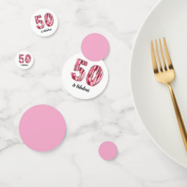 50 en fantastische roze en luipaardpenseelstreken confetti