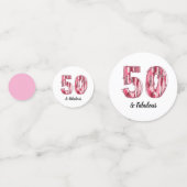 50 en fantastische roze en luipaardpenseelstreken confetti (Voorkanten)