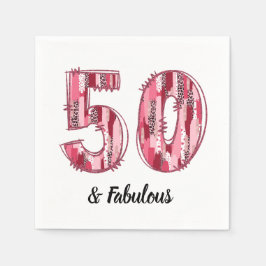 50 en fantastische roze en luipaardpenseelstreken servet