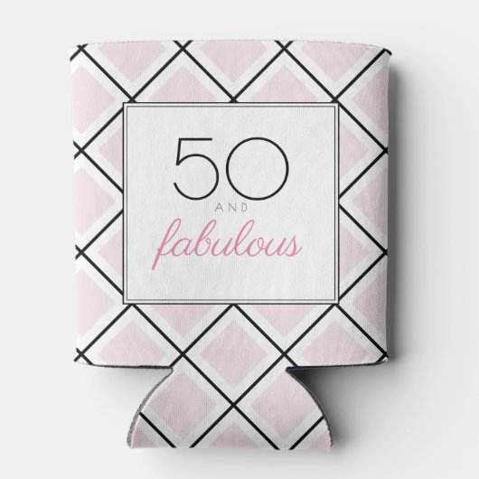 50 en fantastische roze verjaardag blikjeskoeler (Achterkant)