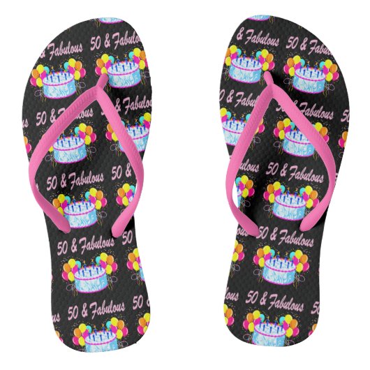 50 EN FANTASTISCHE ROZE VERJAARDAGSTAART TEENSLIPP TEENSLIPPERS (Voetbed)