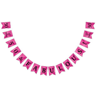 50 en fantastische roze vlaggen vlaggetjes
