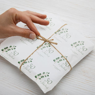 50 en fantastische salie groene eucalyptus verjaar cadeaupapier