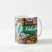 50 en fantastische stijlvolle Emerald Animal Print Koffiemok (Voorkant rechts)