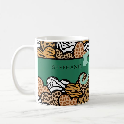 50 en fantastische stijlvolle Emerald Animal Print Koffiemok (Links)
