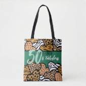 50 en fantastische stijlvolle Emerald Animal Print Tote Bag (Voorkant)