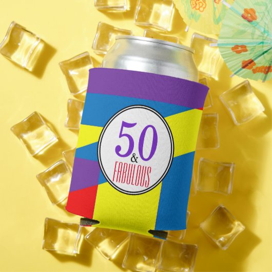 50 en fantastische strepen patroon blikjeskoeler (Insitu Zomer)