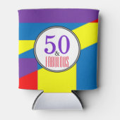 50 en fantastische strepen patroon blikjeskoeler (Voorkant)