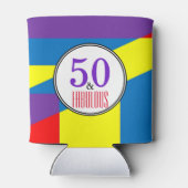 50 en fantastische strepen patroon blikjeskoeler (Achterkant)