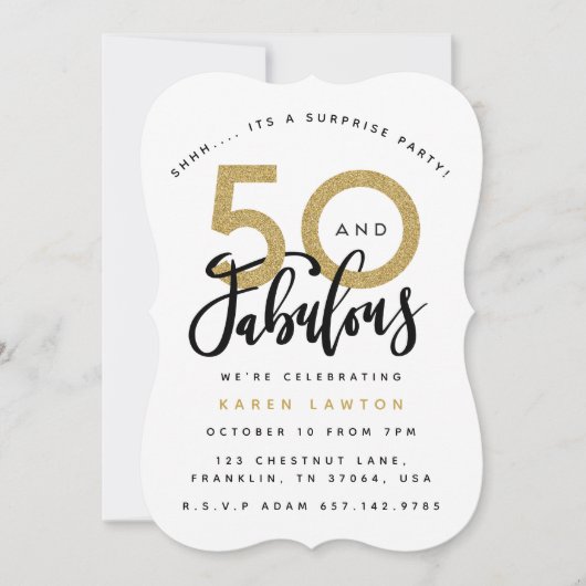 50 en fantastische uitnodiging voor verjaardagsfee (Voorkant)
