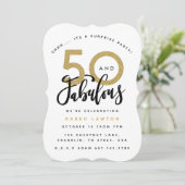 50 en fantastische uitnodiging voor verjaardagsfee (Staand voorkant)