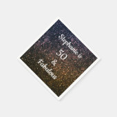 50 en fantastische verjaardag Goud Zwart Glitter O Servet (Hoek)