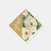 50 en fantastische verjaardag gouden Magnolia bloe Servet (Hoek)