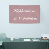 50 en fantastische verjaardag Marsala Roze Wit Cla Spandoek (Beurs)