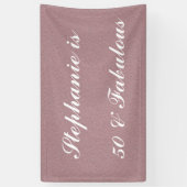 50 en fantastische verjaardag Marsala Roze Wit Cla Spandoek (Verticaal)