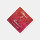 50 en fantastische verjaardag Ombre rood roze glit Servet (Hoek)