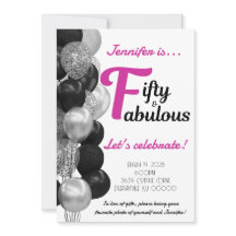 50 en fantastische verjaardag roze en zwarte ballo