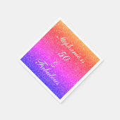 50 en fantastische verjaardag roze glitter kleurri servet (Hoek)