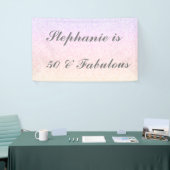 50 en fantastische verjaardag Roze Grijs Paarse Om Spandoek (Beurs)