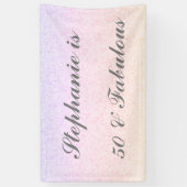 50 en fantastische verjaardag Roze Grijs Paarse Om Spandoek (Verticaal)