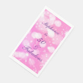 50 en fantastische verjaardag roze Paarse Roos gli Servet (Hoek)