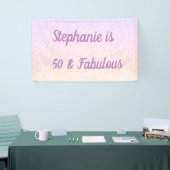 50 en fantastische verjaardag Roze Wit Paarse Ombr Spandoek (Beurs)