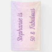 50 en fantastische verjaardag Roze Wit Paarse Ombr Spandoek (Verticaal)